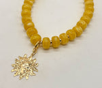 Mustard Yellow Beaded Necklace with Removable Pendant Option