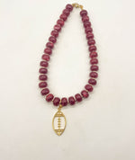 Burgundy Beaded Necklace with Removable Pendant Option