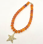 Amber Beaded Necklace with Removable Pendant Option