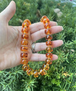 Amber Beaded Necklace with Removable Pendant Option