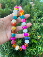 Multi-Color Beaded Necklace with Removable Pendant Option