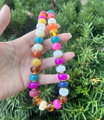 Multi-Color Beaded Necklace with Removable Pendant Option