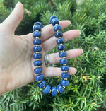 Navy Blue Beaded Necklace with Removable Pendant Option