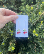 Cherry CZ Drop Earrings