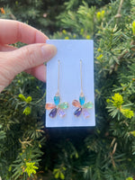 Multi-Color CZ Flower Drop Earrings