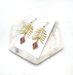 Burgundy Gold Leaf Earrings