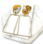 Mustard Yellow Trapezoid Earrings