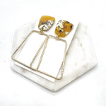 Mustard Yellow Trapezoid Earrings