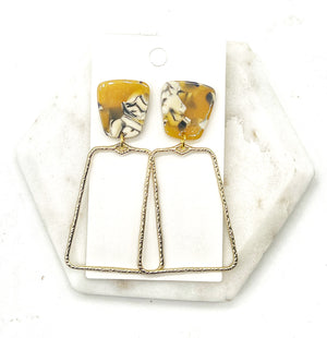 Mustard Yellow Trapezoid Earrings