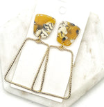 Mustard Yellow Trapezoid Earrings