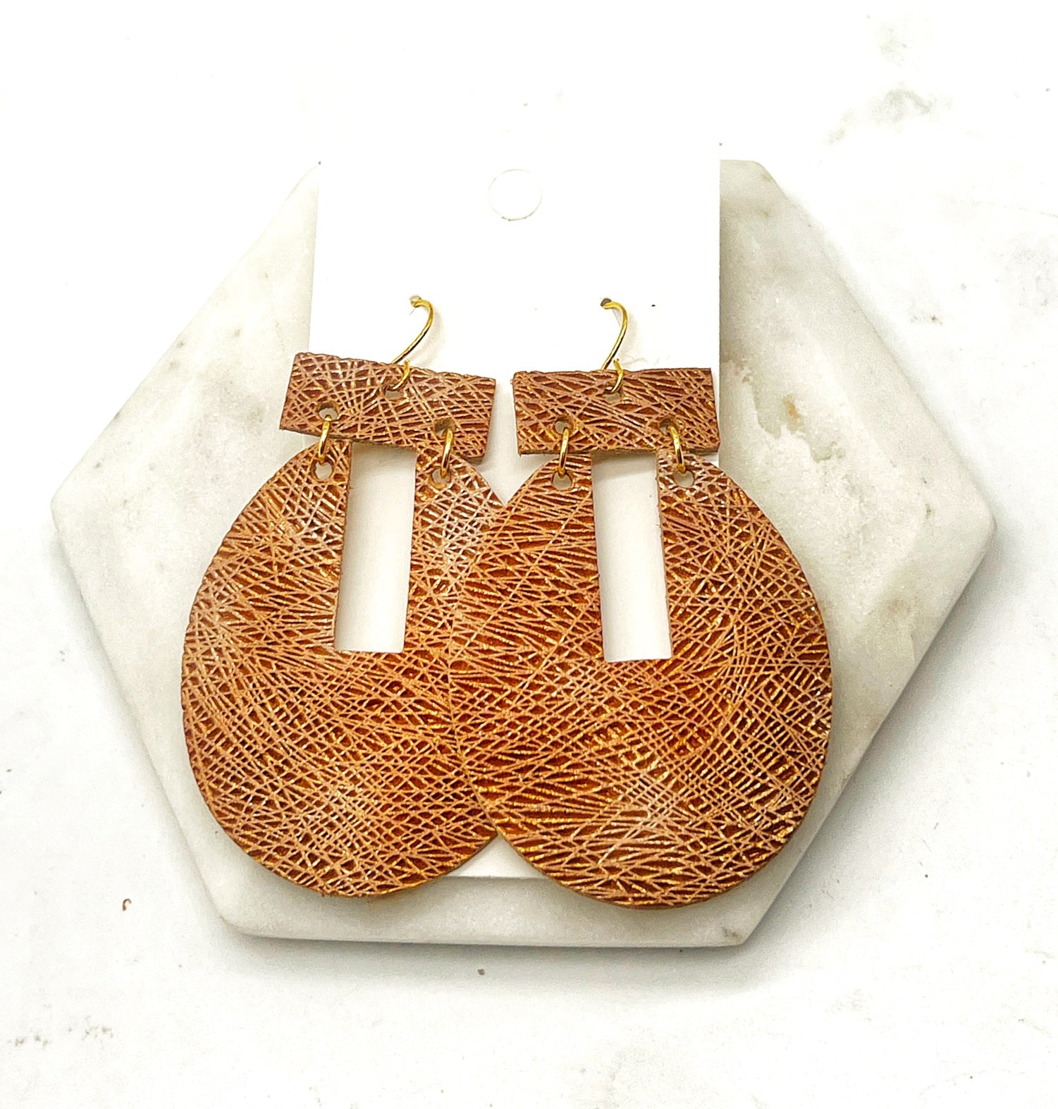 Rustic Brown Emmie Leather Earrings