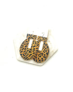 Leopard Emmie Leather Earrings