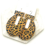 Leopard Emmie Leather Earrings