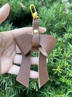 Genuine Football Leather Bow Purse Bag Charm