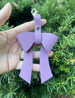 Lilac Leather Bow Purse Bag Charm