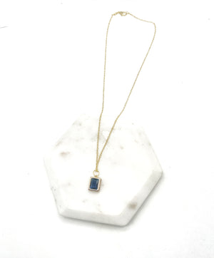 Navy Blue Gem Necklace