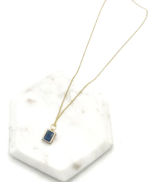 Navy Blue Gem Necklace