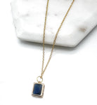 Navy Blue Gem Necklace