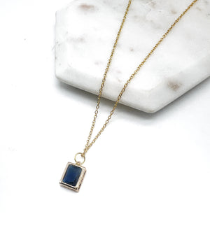 Navy Blue Gem Necklace