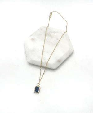 Navy Blue Gem Necklace