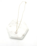 Quatrefoil Shell CZ Necklace