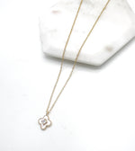 Quatrefoil Shell CZ Necklace