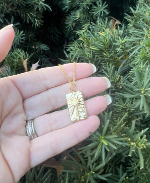 Sun Pendant Necklace Gold or Silver