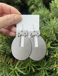 Hammered Gunmetal Emmie Leather Earrings