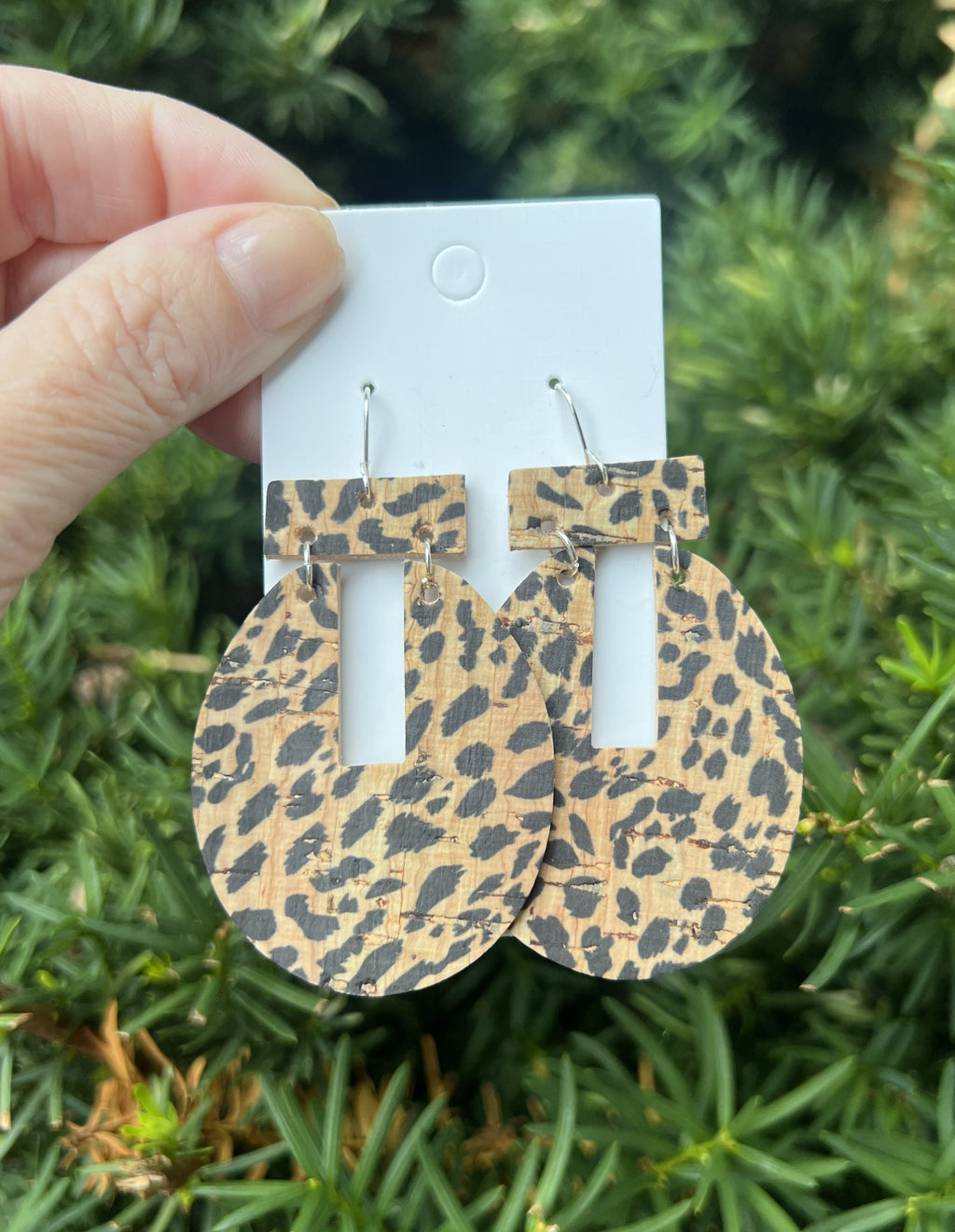 Leopard Emmie Leather Earrings