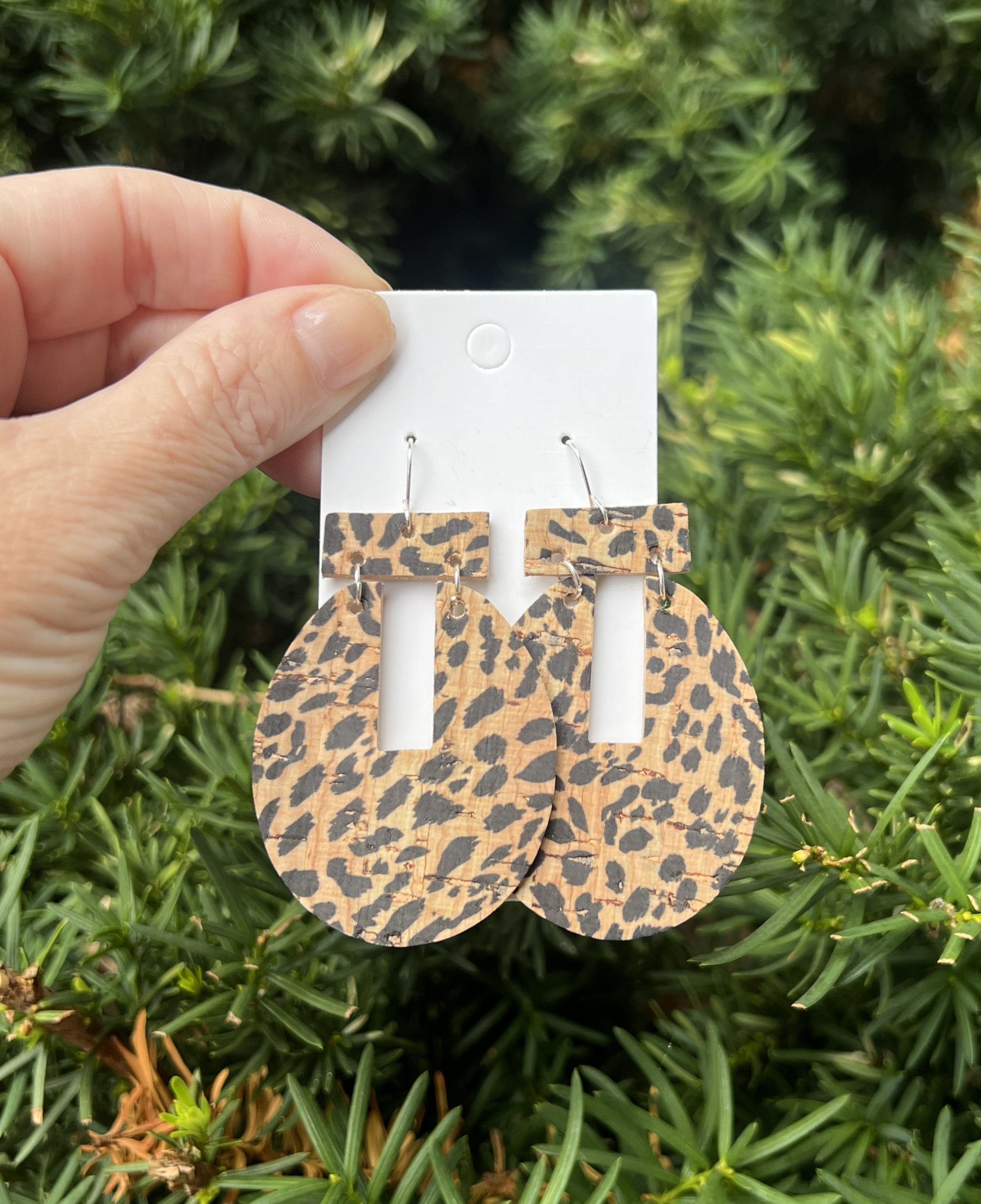 Leopard Emmie Leather Earrings