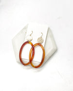 Amber Oval Drop Acrylic Earrings