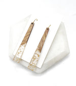 Gold Flake Wood Belle Earrings