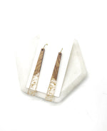 Gold Flake Wood Belle Earrings