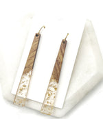 Gold Flake Wood Belle Earrings