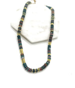 Stone and Gold Beaded Necklace