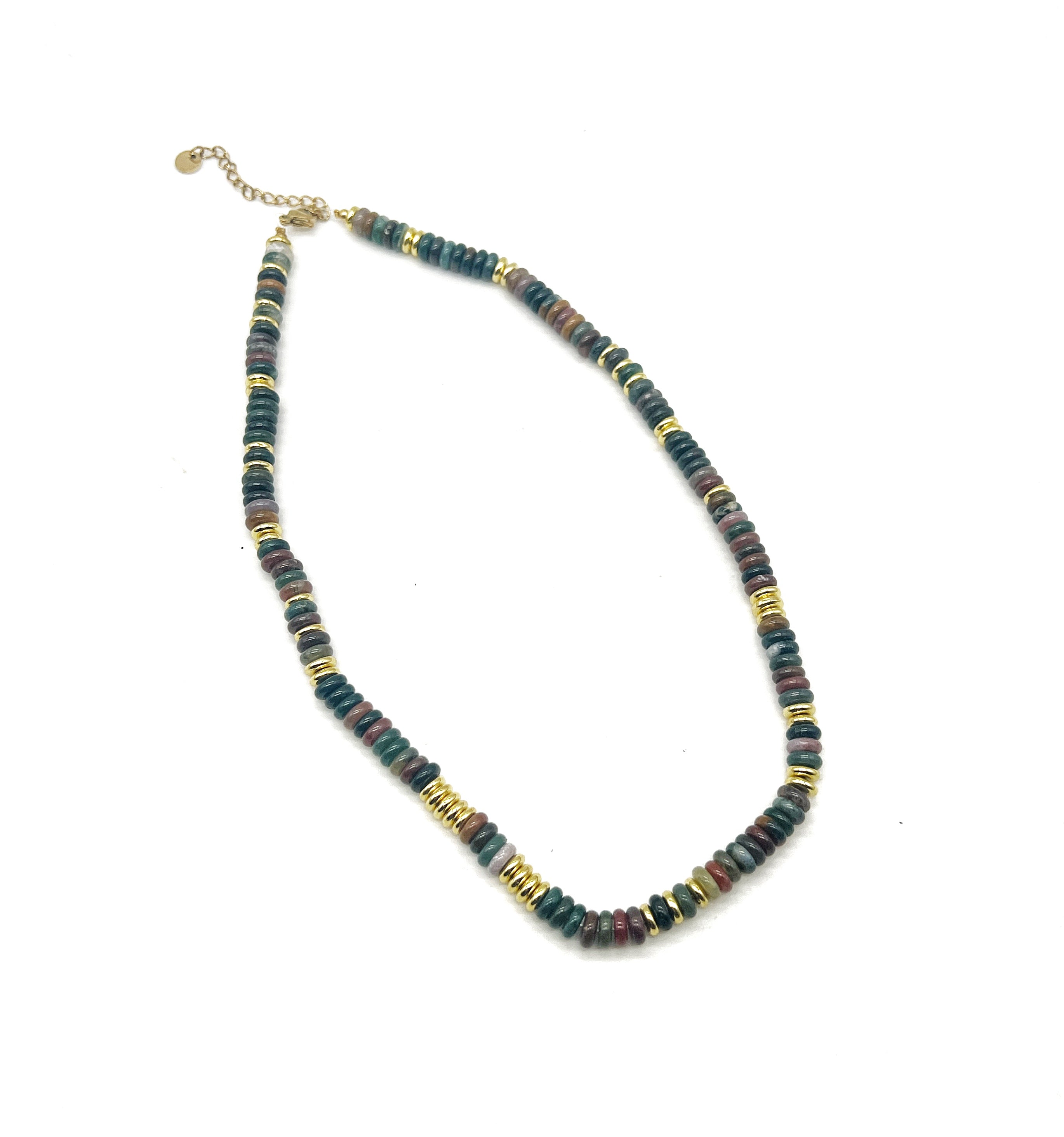 Stone and Gold Beaded Necklace