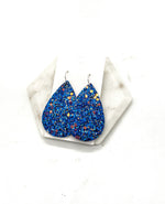 Blue Glitter Teardrop Earrings
