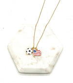 USA Soccer Charm Necklace
