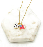 USA Soccer Charm Necklace