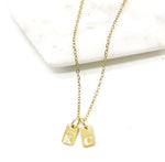Gold KC Bar Stainless Steel Necklace