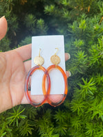Amber Oval Drop Acrylic Earrings
