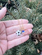 USA Soccer Charm Necklace