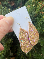 Gold Rainbow Glitter Teardrop Earrings