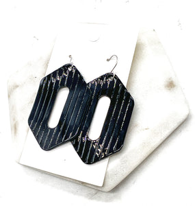 Black Patent Leather Halle Earrings