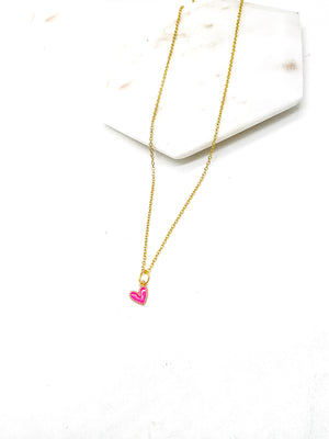 Tiny Pink Heart Necklace