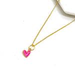 Tiny Pink Heart Necklace