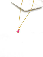Tiny Pink Heart Necklace