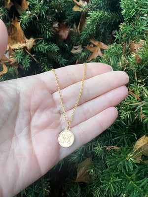 Matte Gold Initial Necklace