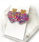 Queen of Heart Glitter Acrylic Earrings