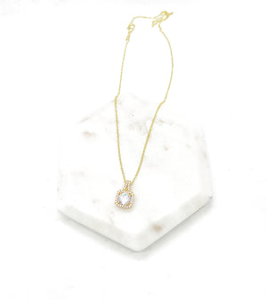 Cubic Zirconia Gold Pendant Necklace